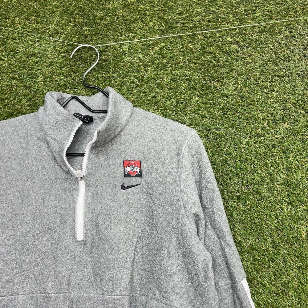 Nike Ohio State Buckeyes Pullover Womens Small Cropped Boxy 1/4 Zip Up Jacket